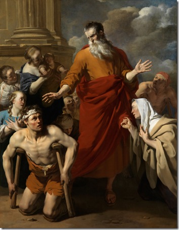 St Paul Healing the Cripple at Lystra (Paulus geneest de kreupele te Lystra), 1663, Karel Dujardin