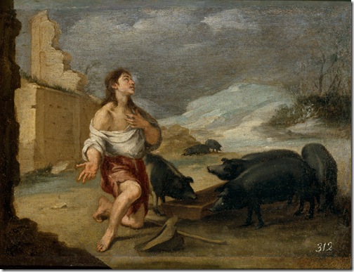 The Prodigal Son Feeding Swine (El hijo pródigo abandonado), c. 1660, Bartolomé Esteban Murillo