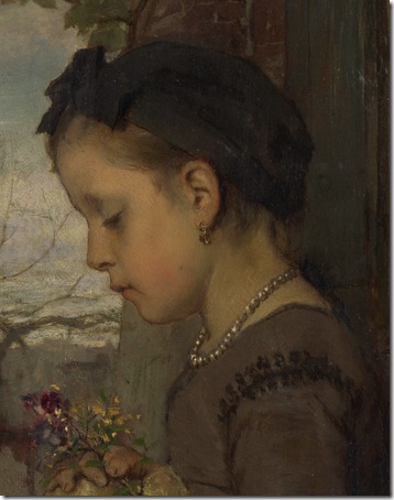 DETAIL: A Girl seated outside a House, 1867, Jacob Maris