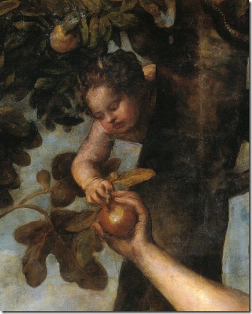 Adam and Eve (Adán y Eva / Sündenfall), detail, c. 1550, Titian