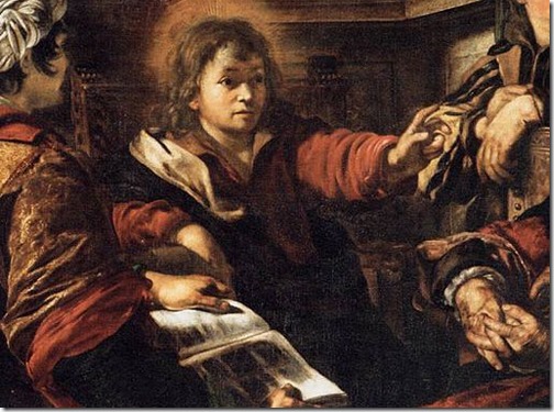 DETAIL: Christ among the Doctors (Le Christ parmi les docteurs), 1625, Giovanni Serodine