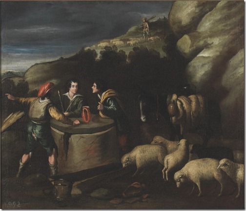 Jacob at the well (Jacob at the well of Haran / Jacob en el pozo / Jacó junto ao Poço), 17th century, studio of Pedro de Orrente 