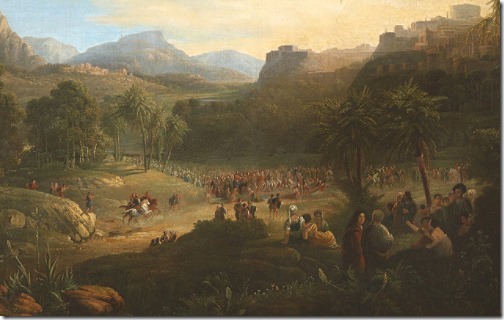 DETAIL: The Entry of Christ into Jerusalem, 1800-1845, circle of Samuel Colman 